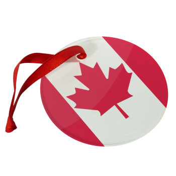 Canada flag, Christmas ornament glass 9cm