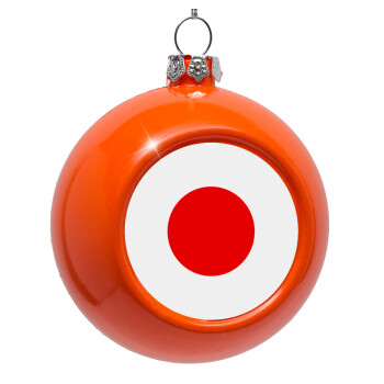 Japan flag, Orange Christmas tree ornament bauble 8cm