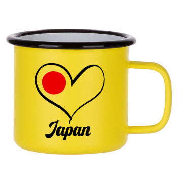 Japan flag, Metallic enamel MATT Yellow cup 360ml