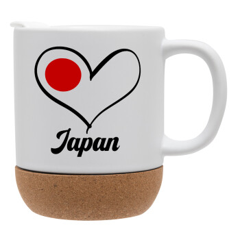 Japan flag, Ceramic coffee mug Cork (MAT), 330ml (1pcs)