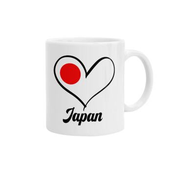 Japan flag, Ceramic coffee mug, 330ml (1pcs)