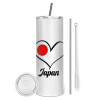 Eco friendly stainless steel tumbler 600ml, with metal straw & cleaning brush