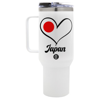 Japan flag, Mega Tumbler με καπάκι, διπλού τοιχώματος (θερμό) 1,2L