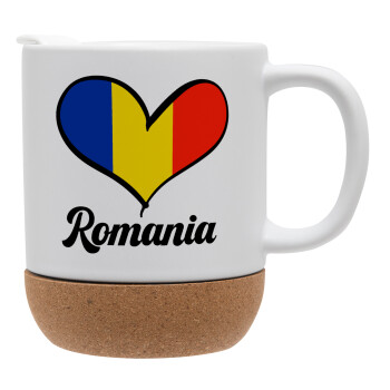 Romania flag, Ceramic coffee mug Cork (MAT), 330ml (1pcs)