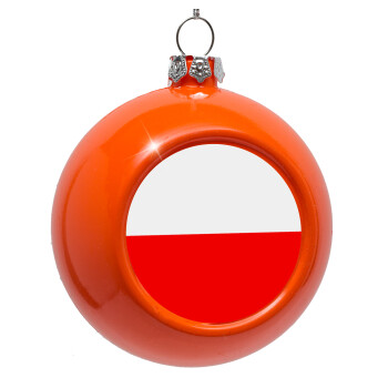 Poland flag, Orange Christmas tree ornament bauble 8cm