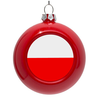 Poland flag, Red Christmas tree ornament bauble 8cm