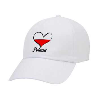 Poland flag, Καπέλο Ενηλίκων Baseball Λευκό 5-φύλλο (POLYESTER, ΕΝΗΛΙΚΩΝ, UNISEX, ONE SIZE)