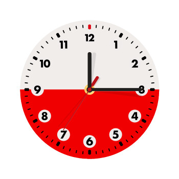 Poland flag, Wooden wall clock (20cm)