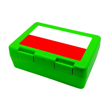 Poland flag, Children's cookie container GREEN 185x128x65mm (BPA free plastic)