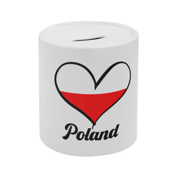Poland flag, Κουμπαράς πορσελάνης με τάπα