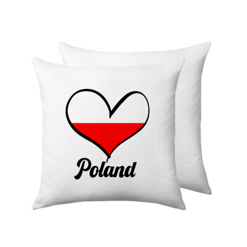 Poland flag, Μαξιλάρι καναπέ 40x40cm περιέχεται το  γέμισμα