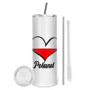 Eco friendly stainless steel tumbler 600ml, with metal straw & cleaning brush