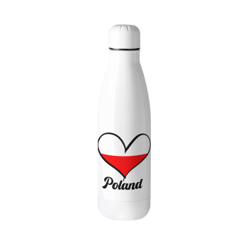 Poland flag, Μεταλλικό παγούρι θερμός (Stainless steel), 500ml