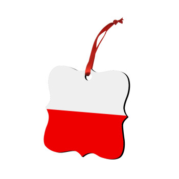 Poland flag, Christmas ornament polygon wooden 7.5cm