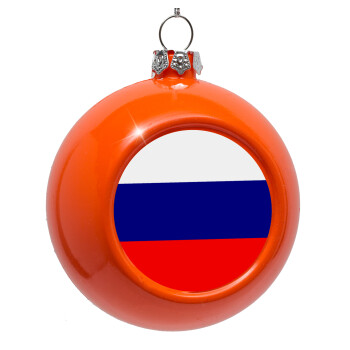 Russia flag, Orange Christmas tree ornament bauble 8cm