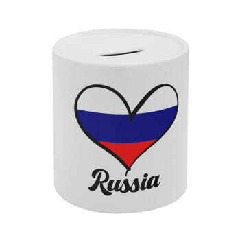 Russia flag, Κουμπαράς πορσελάνης με τάπα