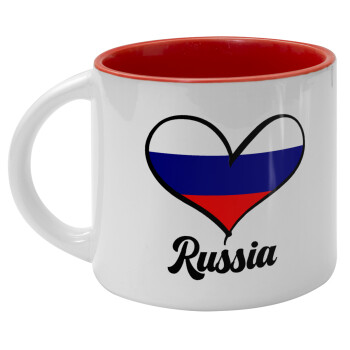 Russia flag, Κούπα κεραμική 400ml Λευκή/Κόκκινη