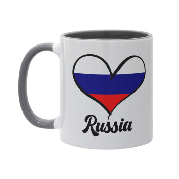 Russia flag, Mug colored grey, ceramic, 330ml