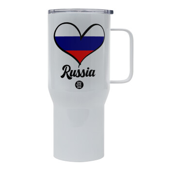 Russia flag, Mega Stainless steel Tumbler with lid, double wall 750L