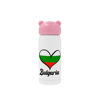 Bulgaria flag, Ροζ ανοξείδωτο παγούρι θερμό (Stainless steel), 320ml