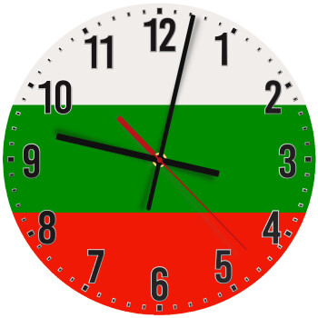 Bulgaria flag, Ρολόι τοίχου ξύλινο (30cm)