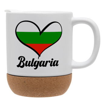 Bulgaria flag, Ceramic coffee mug Cork (MAT), 330ml (1pcs)