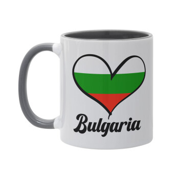 Bulgaria flag, Mug colored grey, ceramic, 330ml