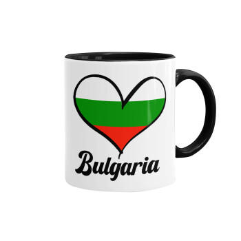 Bulgaria flag, Mug colored black, ceramic, 330ml