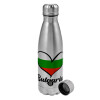 Metallic water bottle, stainless steel, 750ml