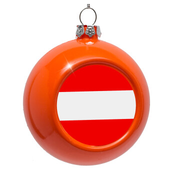 Austria flag, Orange Christmas tree ornament bauble 8cm