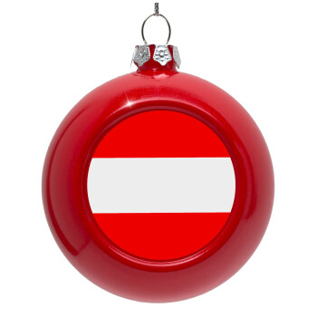 Austria flag, Red Christmas tree ornament bauble 8cm