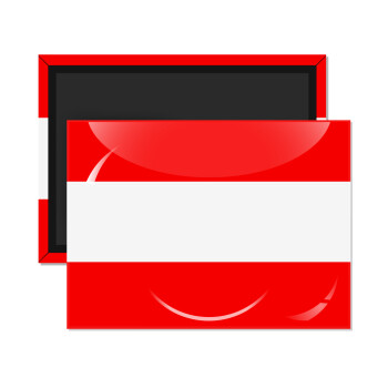 Austria flag, Ορθογώνιο μαγνητάκι ψυγείου διάστασης 9x6cm