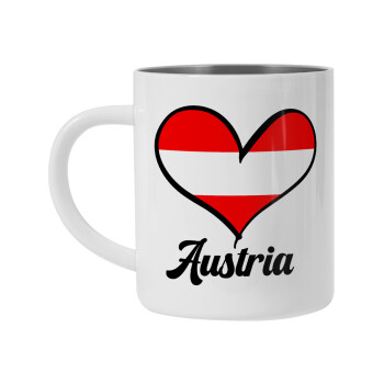 Austria flag, Mug Stainless steel double wall 450ml