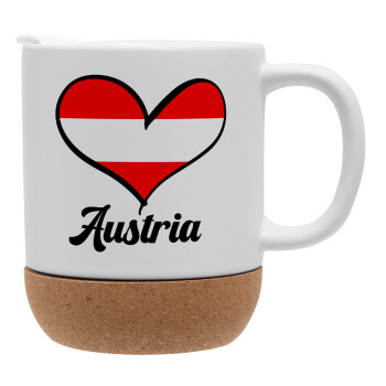 Austria flag, Ceramic coffee mug Cork (MAT), 330ml (1pcs)