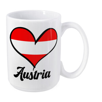Austria flag, Κούπα Mega, κεραμική, 450ml