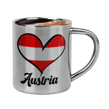Austria flag, Κουπάκι μεταλλικό διπλού τοιχώματος για espresso (220ml)
