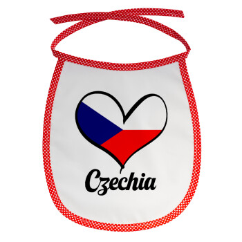 Czechia flag, Σαλιάρα μωρού αλέκιαστη με κορδόνι Κόκκινη