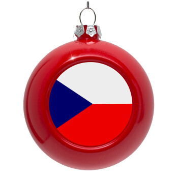 Czechia flag, Red Christmas tree ornament bauble 8cm