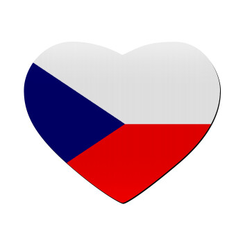 Czechia flag, Mousepad καρδιά 23x20cm