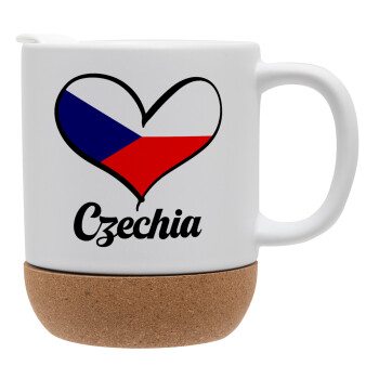 Czechia flag, Ceramic coffee mug Cork (MAT), 330ml (1pcs)