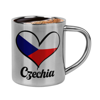 Czechia flag, Κουπάκι μεταλλικό διπλού τοιχώματος για espresso (220ml)