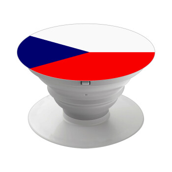 Czechia flag, Phone Holders Stand  White Hand-held Mobile Phone Holder