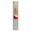 Easter Set, wooden keychain & aromatic flat Easter candle (30cm) (TURQUOISE)