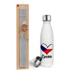 Easter candle, metallic white thermos bottle (500ml) & aromatic flat candle (30cm) (GRAY)