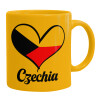 Ceramic coffee mug yellow, 330ml