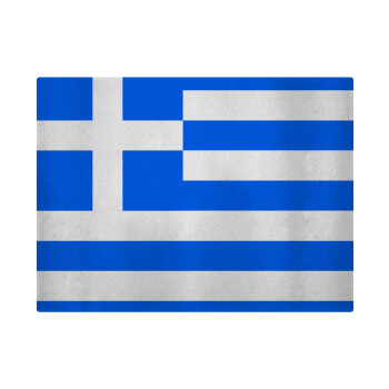 Greece flag, Επιφάνεια κοπής γυάλινη (38x28cm)
