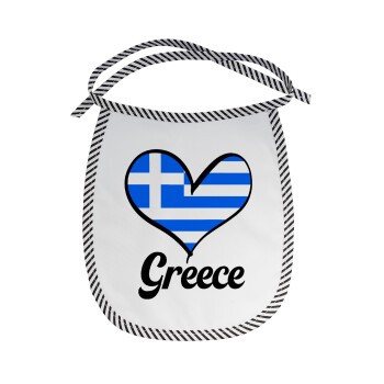 Greece flag, Σαλιάρα μωρού αλέκιαστη με κορδόνι Μαύρη