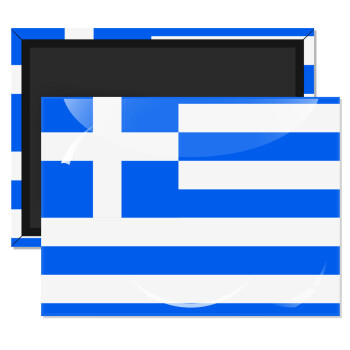 Greece flag, Ορθογώνιο μαγνητάκι ψυγείου διάστασης 9x6cm