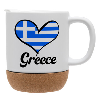 Greece flag, Ceramic coffee mug Cork (MAT), 330ml (1pcs)