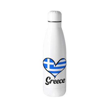 Greece flag, Μεταλλικό παγούρι θερμός (Stainless steel), 500ml